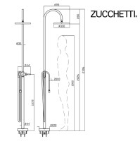 MEDIDAS COLUMNA DUCHA A SUELO ZUCCHETTI